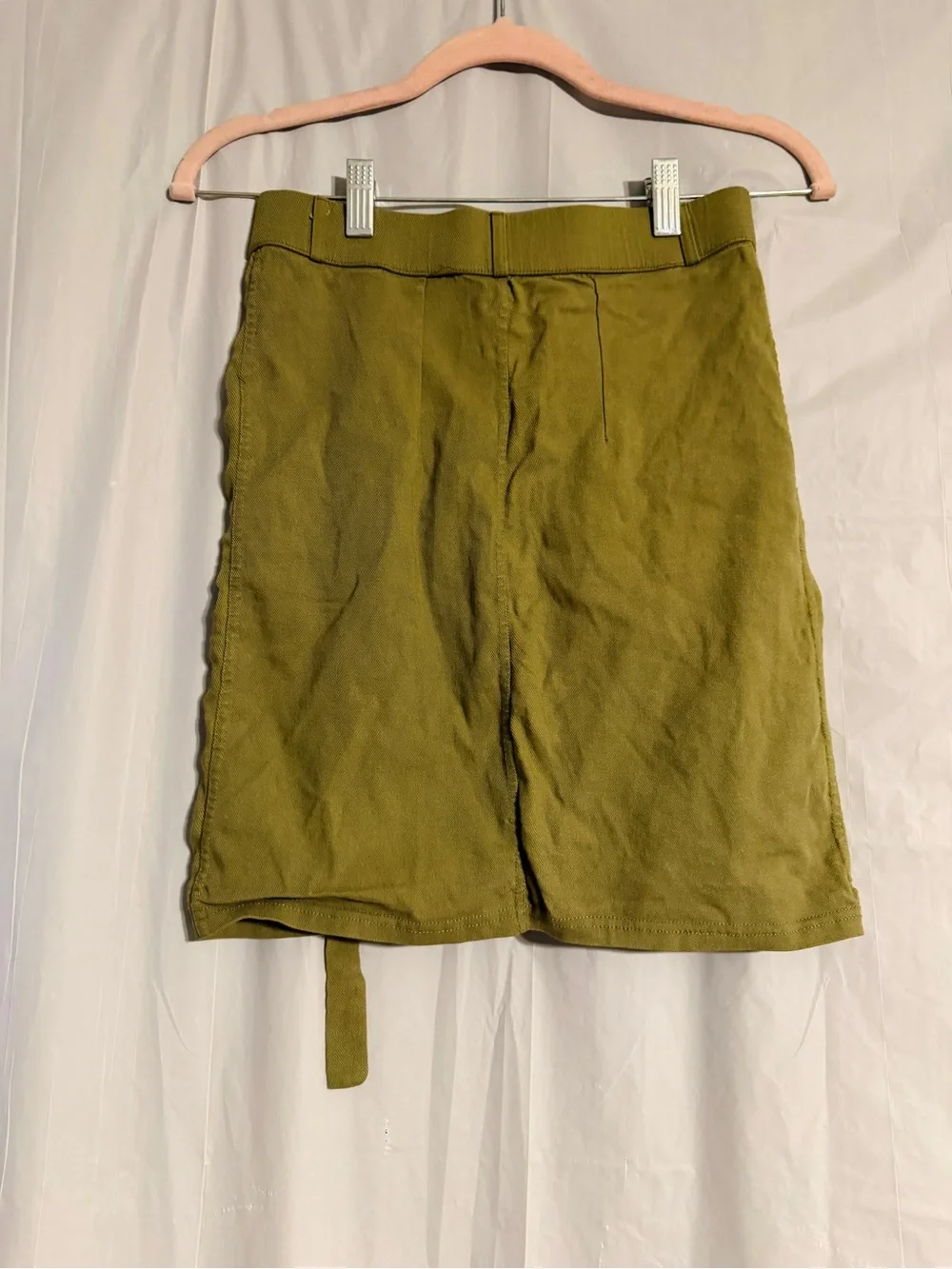 Rainbow Women’s L Olive Green Utility Cargo Shorts Y2K Buckle Strap Pockets